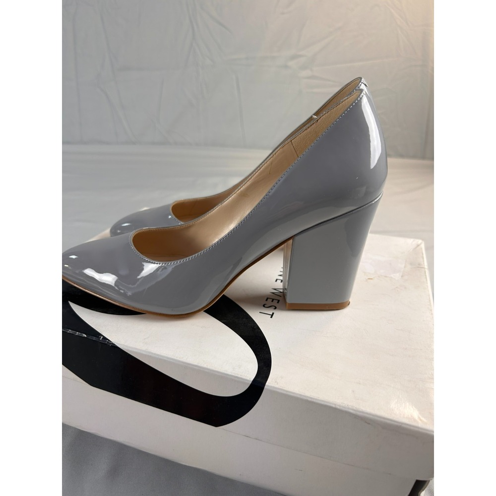 Nine West Women Heels Pumps Size 6.5 Gray Patent Pointed Toe Classic Chic - Picture 5 of 9